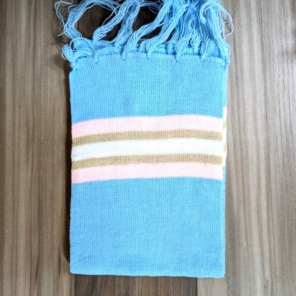 Kids Knit Scarf 3 Assorted Striped Scarves 100% Acrylic W/ Tassels Neck … - Picture 3 of 9